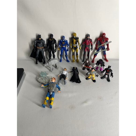 Mixed Action Figure Lot of 15- DC Comics, Marvel, Imaginext, Star Wars + - Picture 1 of 13